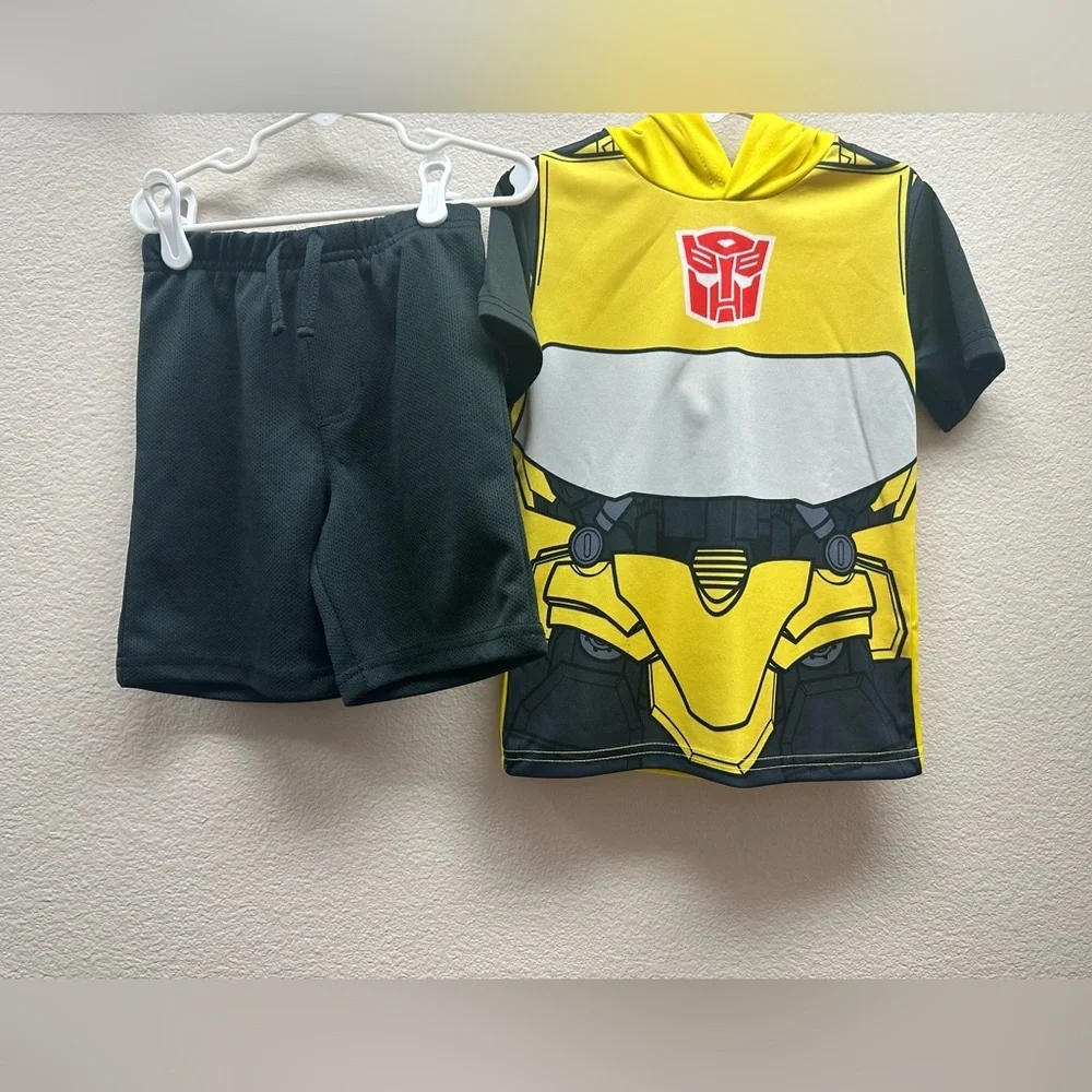 Hasbro Yellow and Black Bumblebee Hoodie Tee & Shorts Set